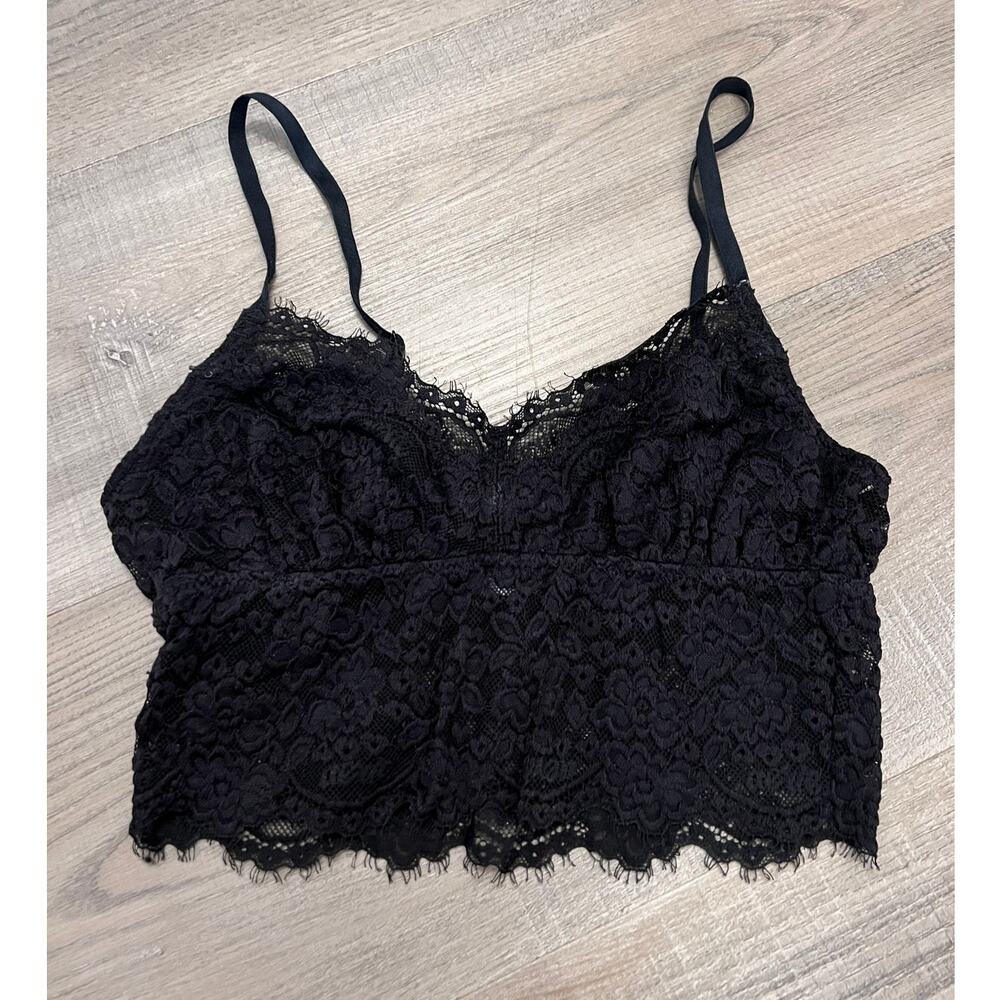 Aerie Black Lace Crop Cami